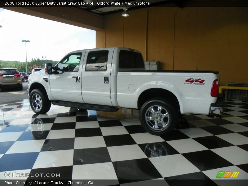 Oxford White / Medium Stone 2008 Ford F250 Super Duty Lariat Crew Cab 4x4
