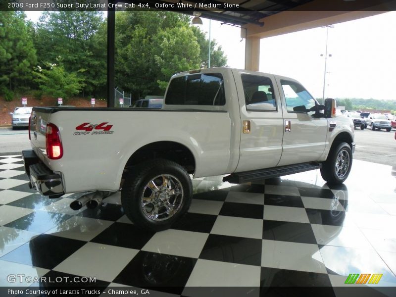 Oxford White / Medium Stone 2008 Ford F250 Super Duty Lariat Crew Cab 4x4