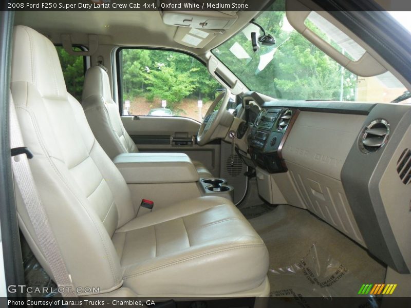 Oxford White / Medium Stone 2008 Ford F250 Super Duty Lariat Crew Cab 4x4