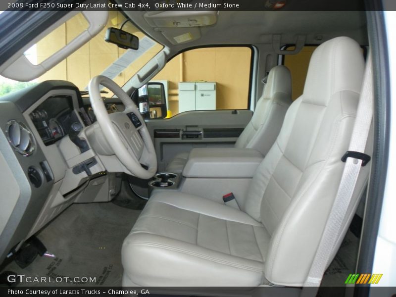 Oxford White / Medium Stone 2008 Ford F250 Super Duty Lariat Crew Cab 4x4