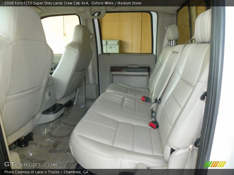 Oxford White / Medium Stone 2008 Ford F250 Super Duty Lariat Crew Cab 4x4