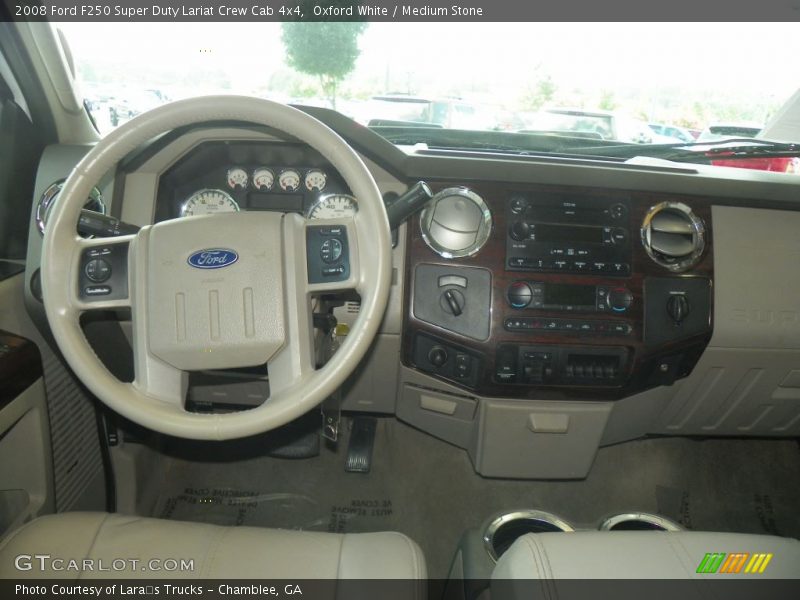 Oxford White / Medium Stone 2008 Ford F250 Super Duty Lariat Crew Cab 4x4