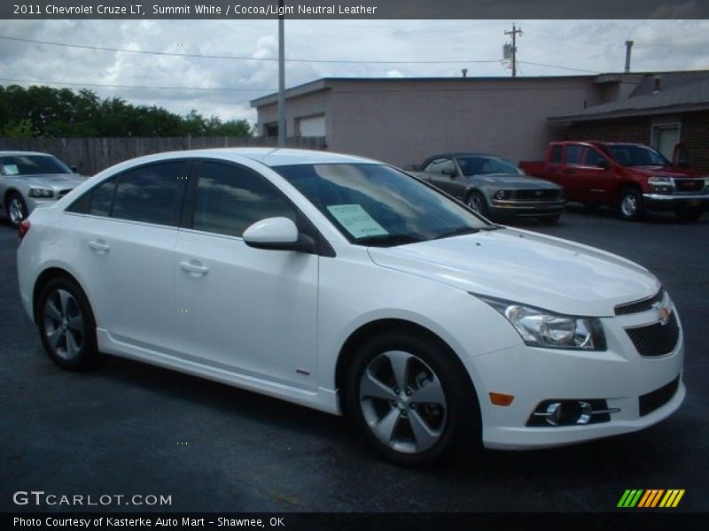 Summit White / Cocoa/Light Neutral Leather 2011 Chevrolet Cruze LT
