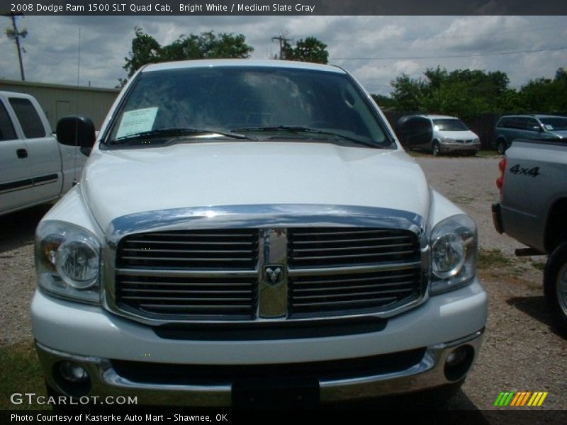 Bright White / Medium Slate Gray 2008 Dodge Ram 1500 SLT Quad Cab