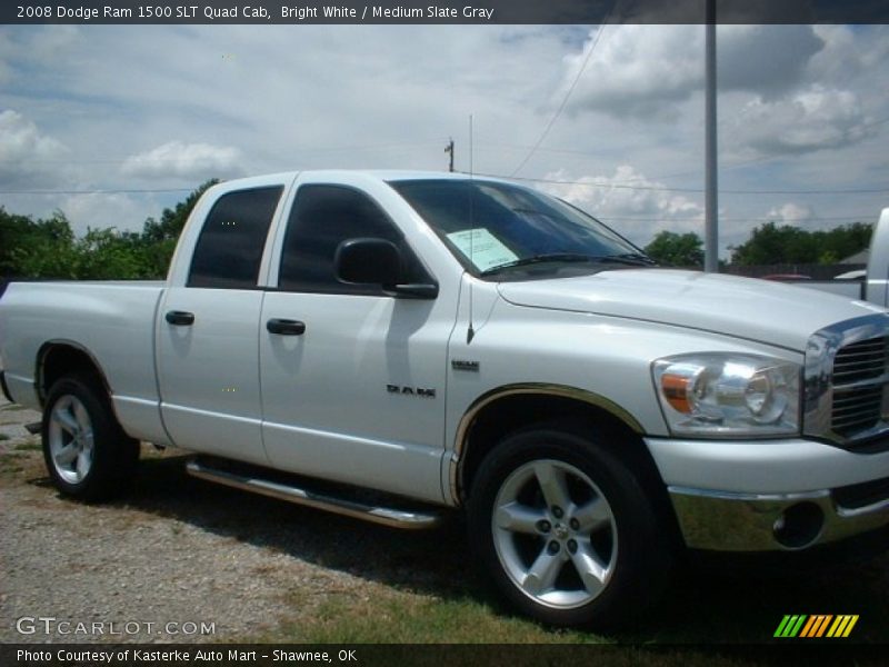 Bright White / Medium Slate Gray 2008 Dodge Ram 1500 SLT Quad Cab