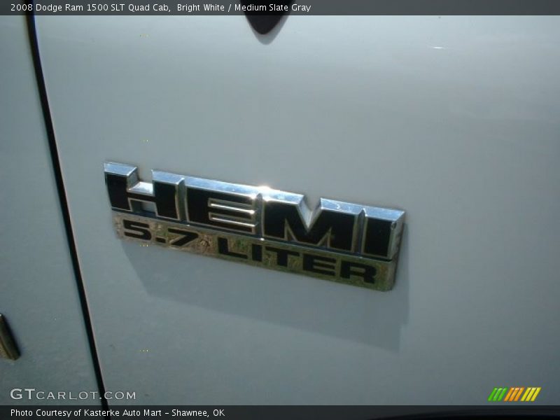 Bright White / Medium Slate Gray 2008 Dodge Ram 1500 SLT Quad Cab