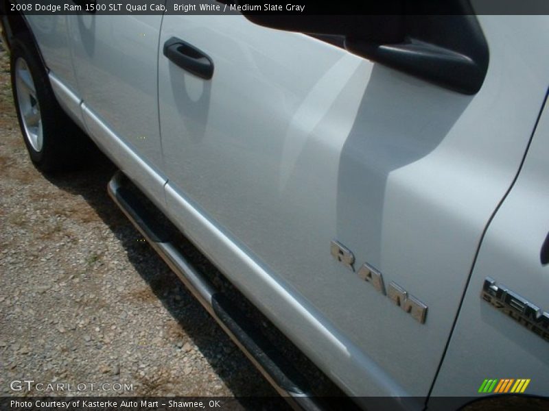 Bright White / Medium Slate Gray 2008 Dodge Ram 1500 SLT Quad Cab
