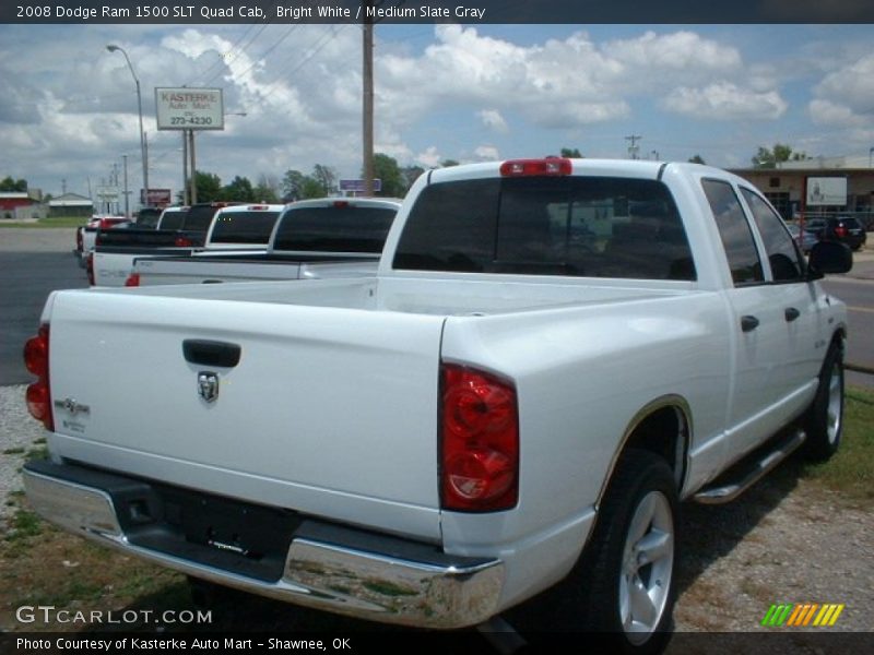 Bright White / Medium Slate Gray 2008 Dodge Ram 1500 SLT Quad Cab