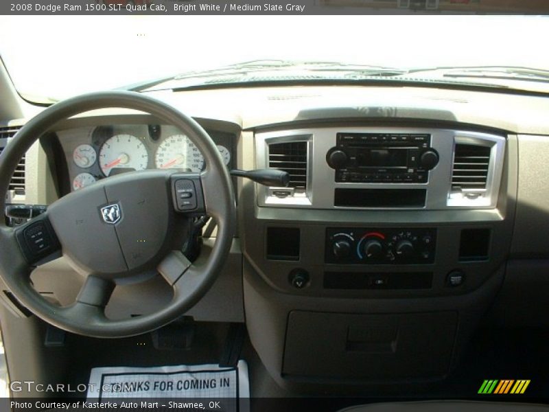 Bright White / Medium Slate Gray 2008 Dodge Ram 1500 SLT Quad Cab