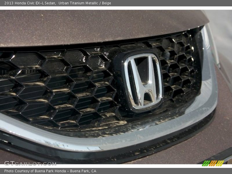 Urban Titanium Metallic / Beige 2013 Honda Civic EX-L Sedan