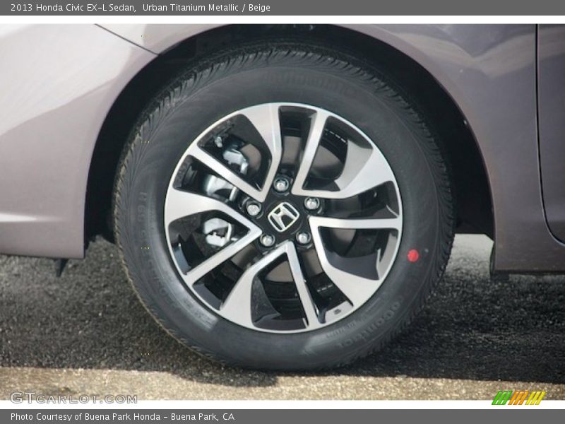 Urban Titanium Metallic / Beige 2013 Honda Civic EX-L Sedan