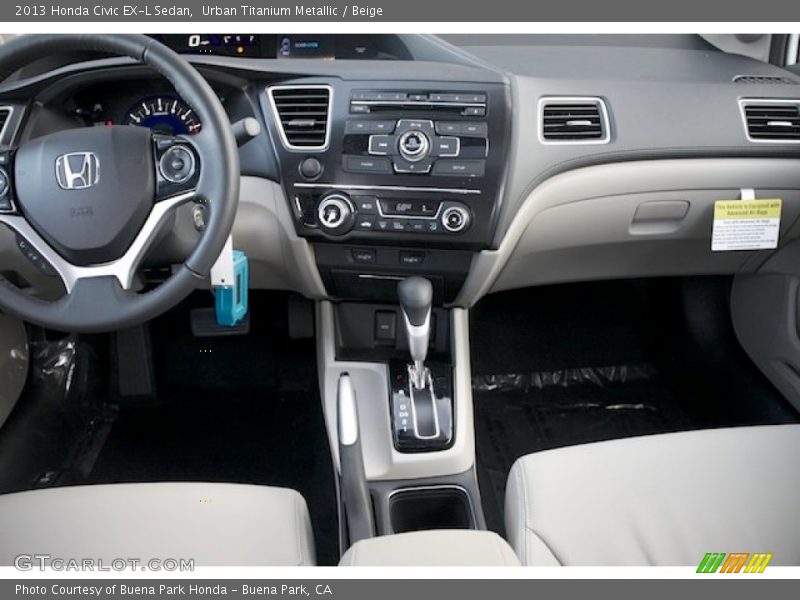 Urban Titanium Metallic / Beige 2013 Honda Civic EX-L Sedan