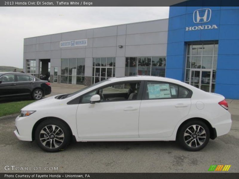Taffeta White / Beige 2013 Honda Civic EX Sedan