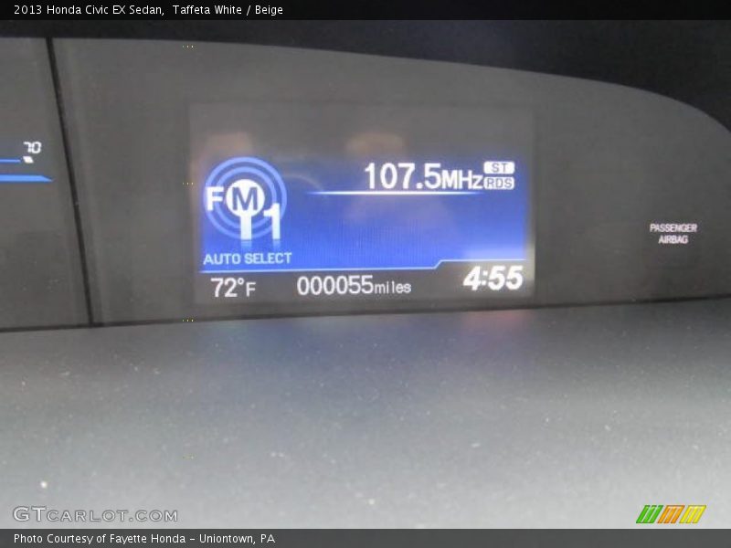Taffeta White / Beige 2013 Honda Civic EX Sedan