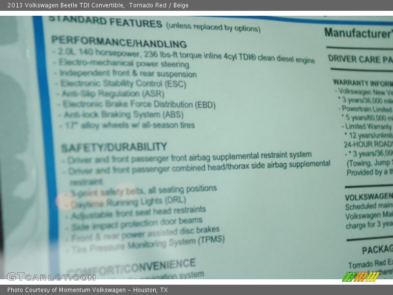 Tornado Red / Beige 2013 Volkswagen Beetle TDI Convertible