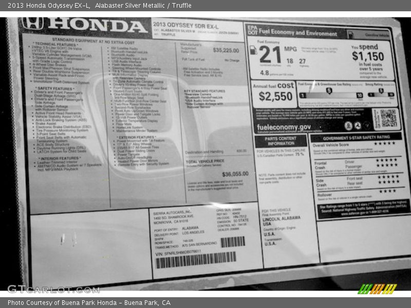 Alabaster Silver Metallic / Truffle 2013 Honda Odyssey EX-L