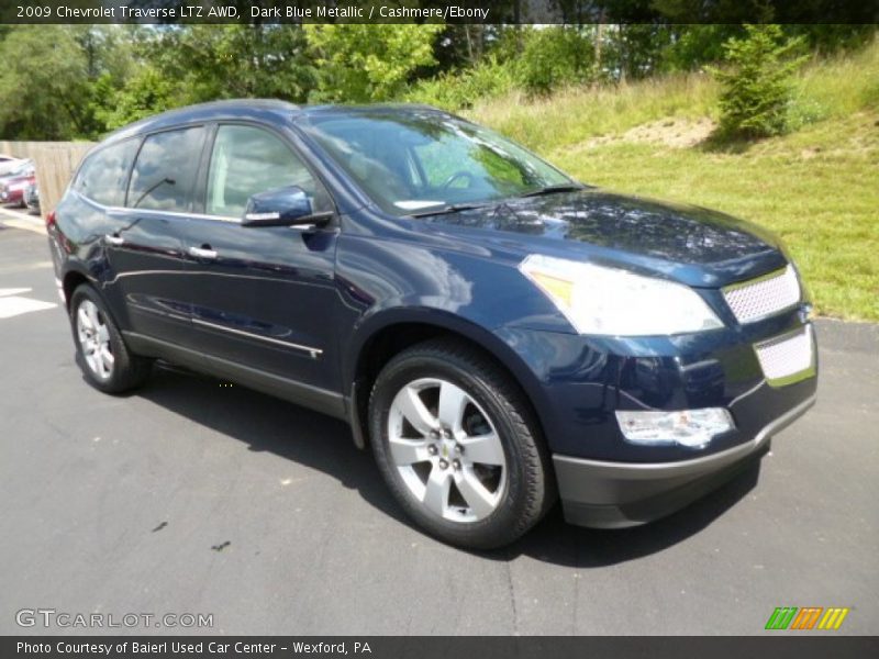 Dark Blue Metallic / Cashmere/Ebony 2009 Chevrolet Traverse LTZ AWD