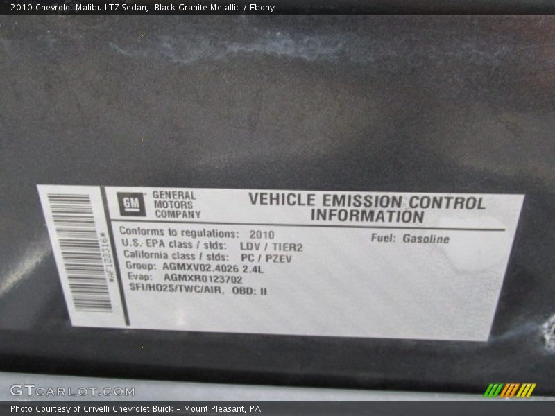 Black Granite Metallic / Ebony 2010 Chevrolet Malibu LTZ Sedan