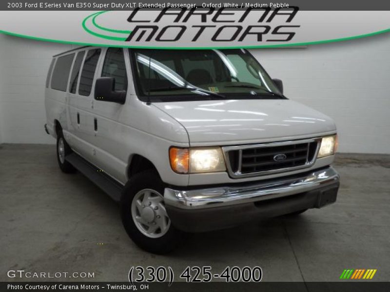 Oxford White / Medium Pebble 2003 Ford E Series Van E350 Super Duty XLT Extended Passenger