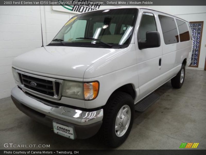 Oxford White / Medium Pebble 2003 Ford E Series Van E350 Super Duty XLT Extended Passenger