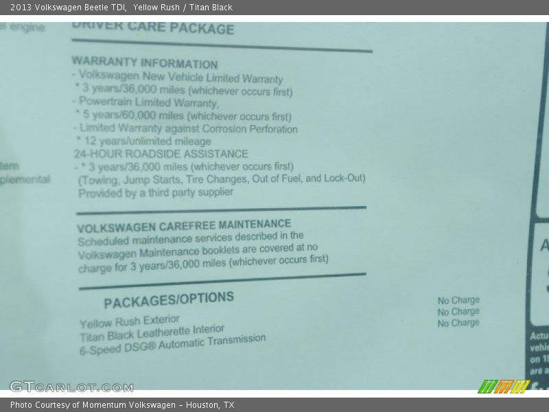 Yellow Rush / Titan Black 2013 Volkswagen Beetle TDI