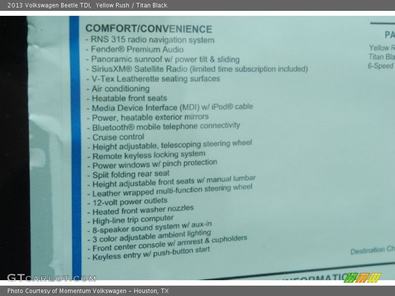 Yellow Rush / Titan Black 2013 Volkswagen Beetle TDI