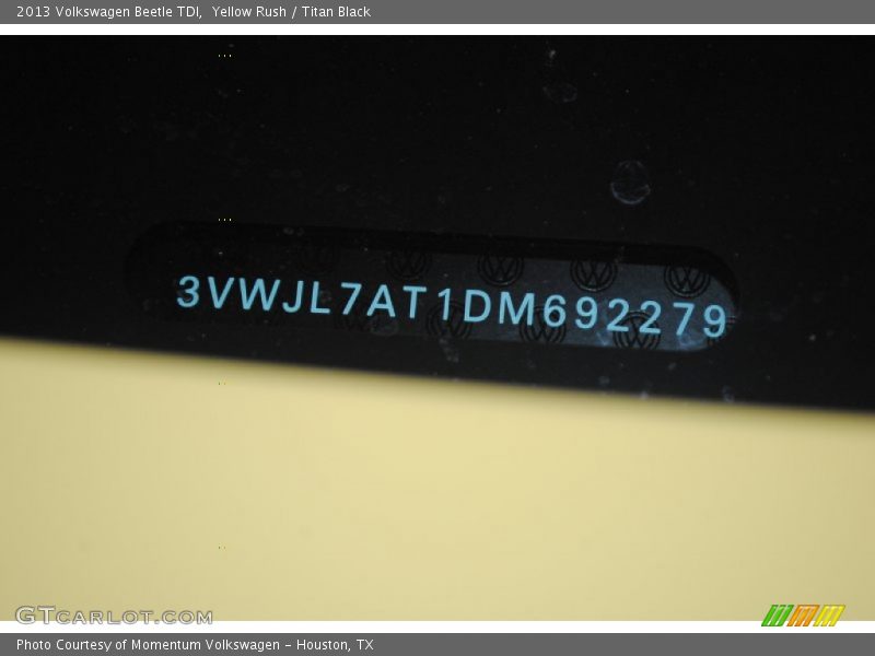 Yellow Rush / Titan Black 2013 Volkswagen Beetle TDI