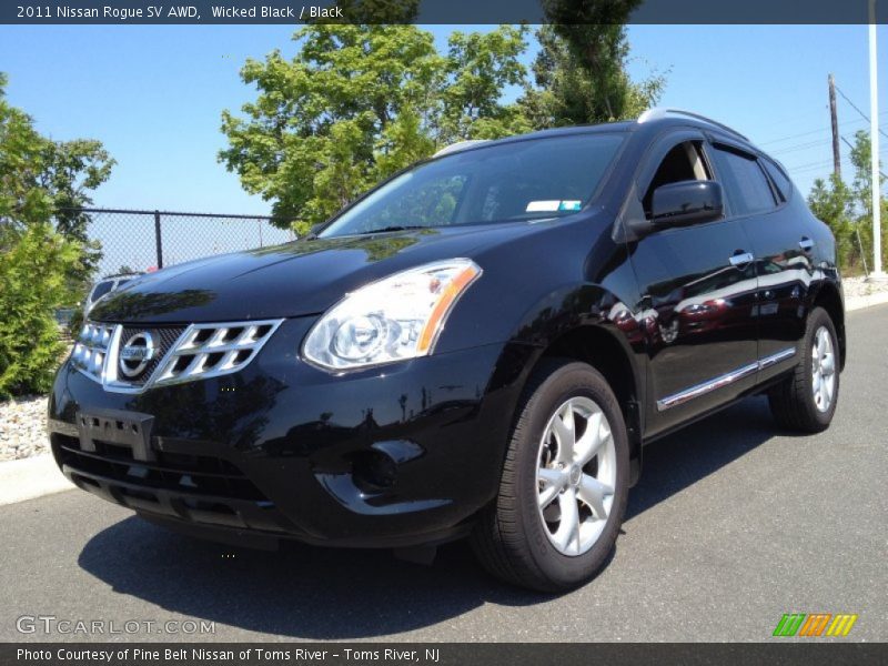 Wicked Black / Black 2011 Nissan Rogue SV AWD