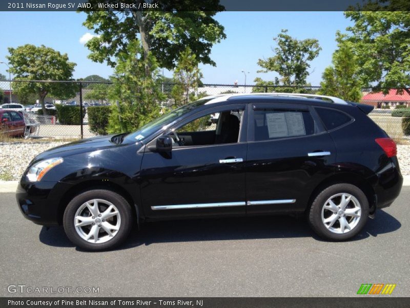 Wicked Black / Black 2011 Nissan Rogue SV AWD