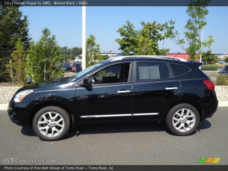 Wicked Black / Black 2011 Nissan Rogue SL AWD