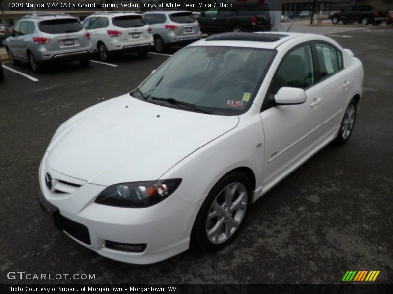 Crystal White Pearl Mica / Black 2008 Mazda MAZDA3 s Grand Touring Sedan