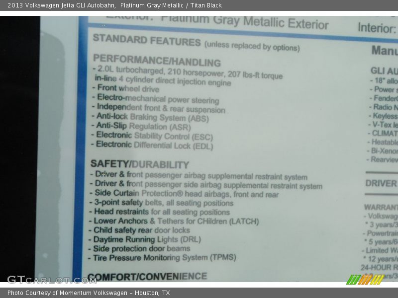Platinum Gray Metallic / Titan Black 2013 Volkswagen Jetta GLI Autobahn