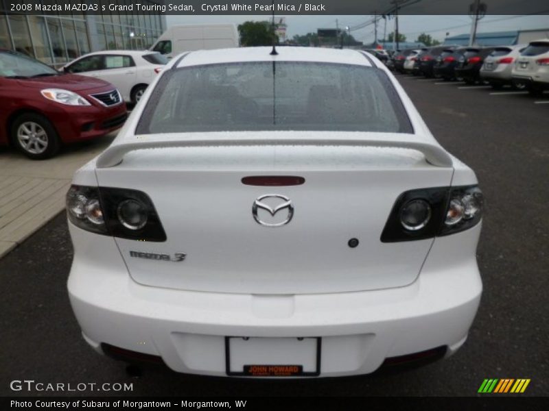 Crystal White Pearl Mica / Black 2008 Mazda MAZDA3 s Grand Touring Sedan