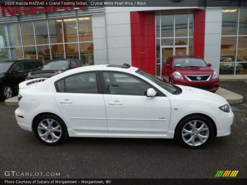 Crystal White Pearl Mica / Black 2008 Mazda MAZDA3 s Grand Touring Sedan