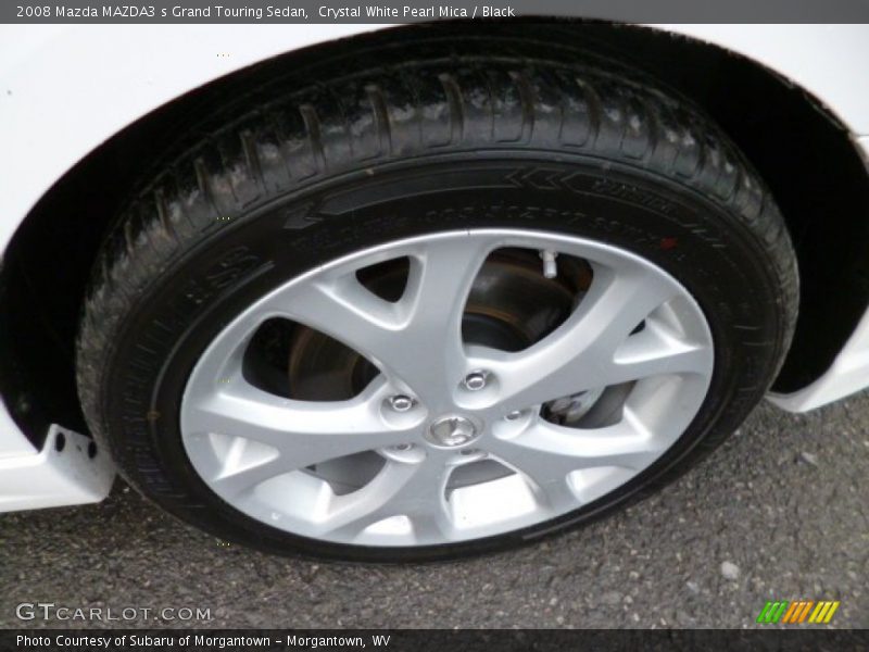 Crystal White Pearl Mica / Black 2008 Mazda MAZDA3 s Grand Touring Sedan