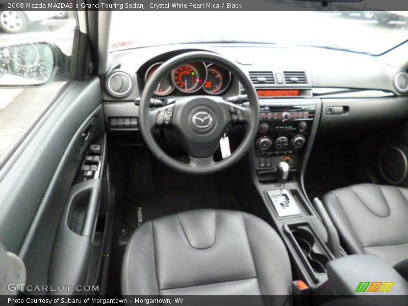 Crystal White Pearl Mica / Black 2008 Mazda MAZDA3 s Grand Touring Sedan