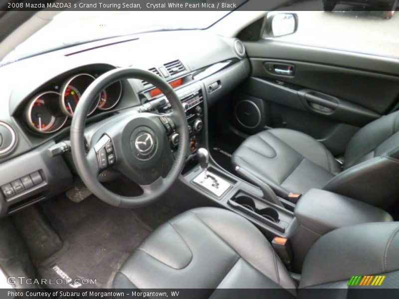 Crystal White Pearl Mica / Black 2008 Mazda MAZDA3 s Grand Touring Sedan