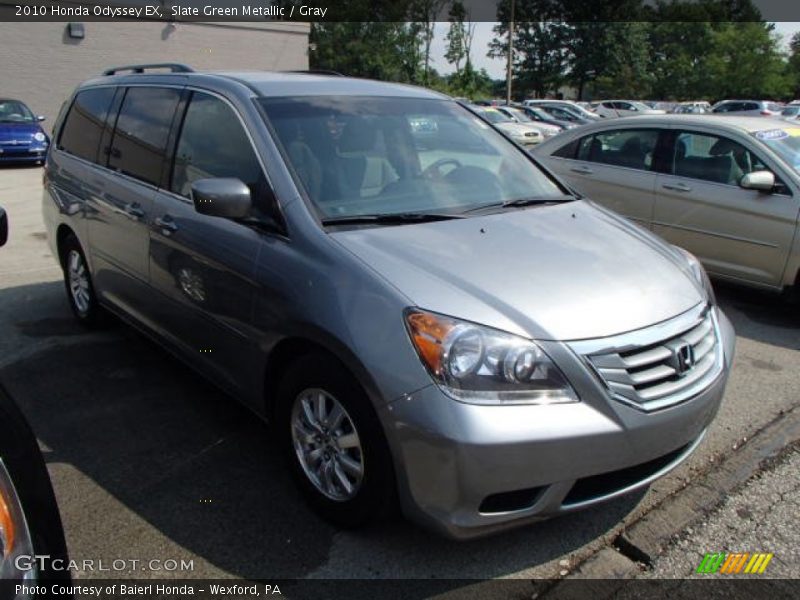 Slate Green Metallic / Gray 2010 Honda Odyssey EX