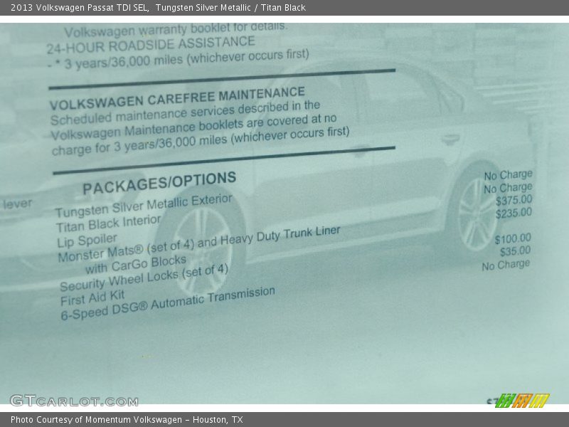 Tungsten Silver Metallic / Titan Black 2013 Volkswagen Passat TDI SEL