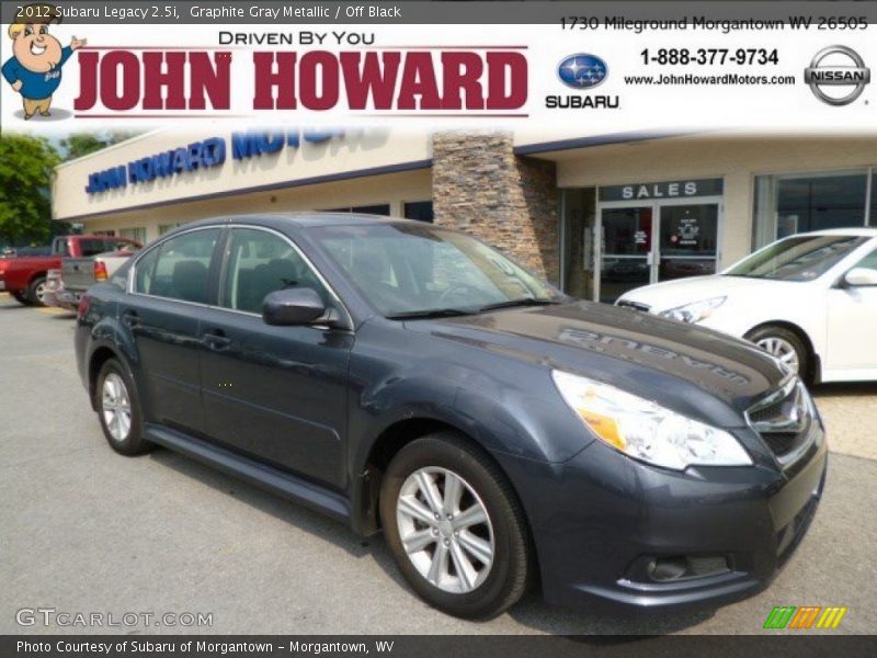 Graphite Gray Metallic / Off Black 2012 Subaru Legacy 2.5i