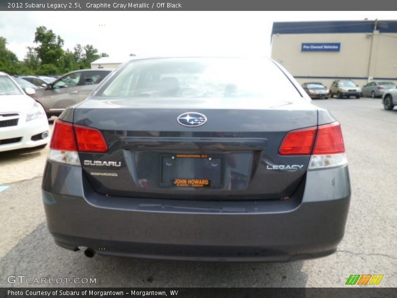 Graphite Gray Metallic / Off Black 2012 Subaru Legacy 2.5i