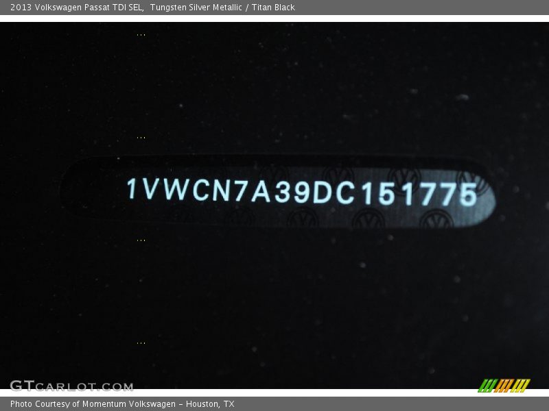 Tungsten Silver Metallic / Titan Black 2013 Volkswagen Passat TDI SEL