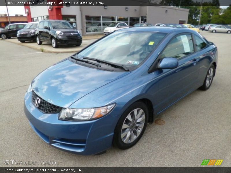 Atomic Blue Metallic / Gray 2009 Honda Civic EX-L Coupe