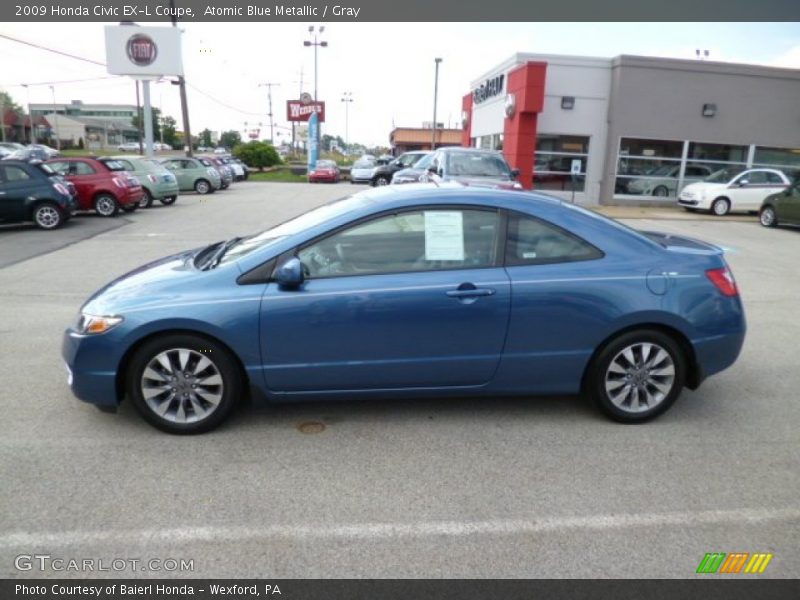 Atomic Blue Metallic / Gray 2009 Honda Civic EX-L Coupe