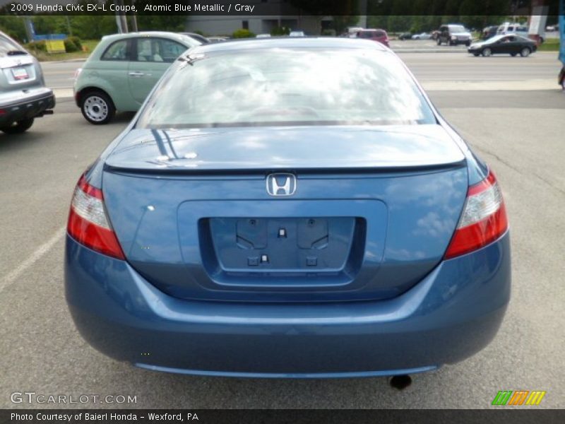Atomic Blue Metallic / Gray 2009 Honda Civic EX-L Coupe