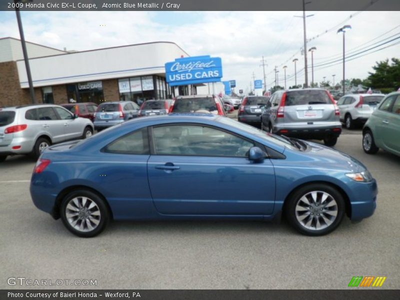 Atomic Blue Metallic / Gray 2009 Honda Civic EX-L Coupe
