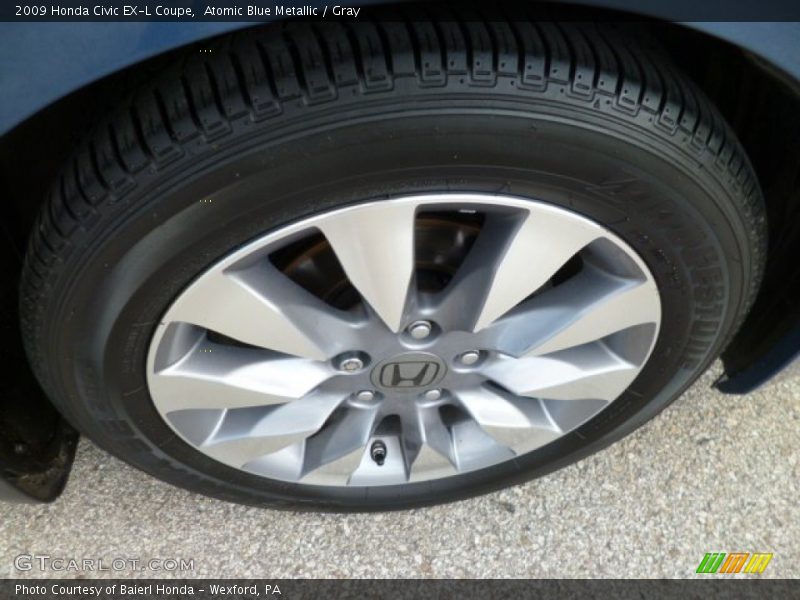 Atomic Blue Metallic / Gray 2009 Honda Civic EX-L Coupe