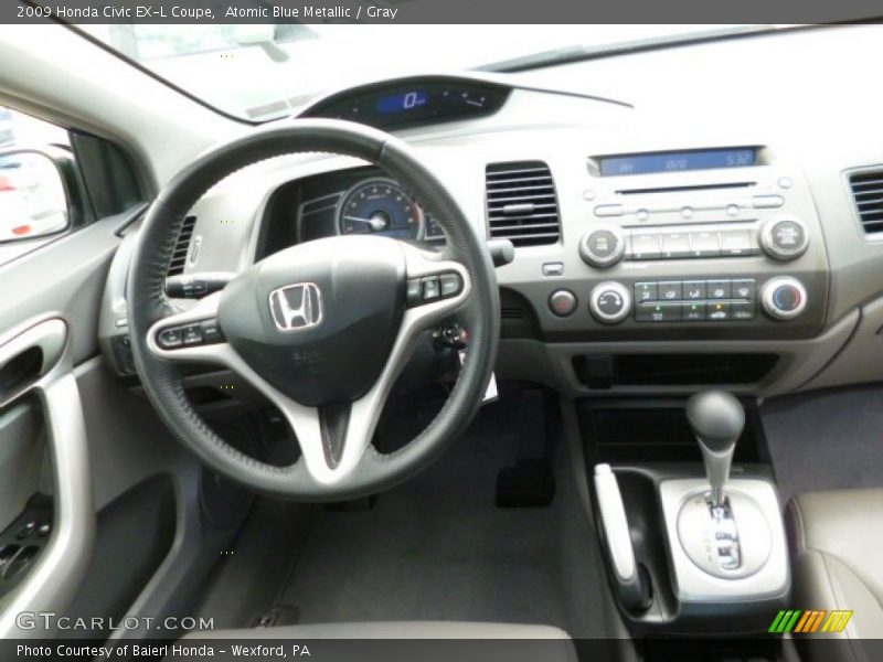 Atomic Blue Metallic / Gray 2009 Honda Civic EX-L Coupe