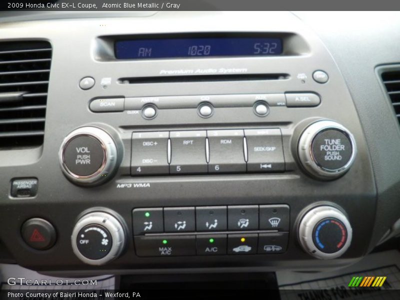Atomic Blue Metallic / Gray 2009 Honda Civic EX-L Coupe