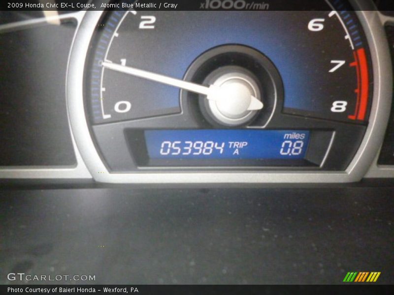 Atomic Blue Metallic / Gray 2009 Honda Civic EX-L Coupe